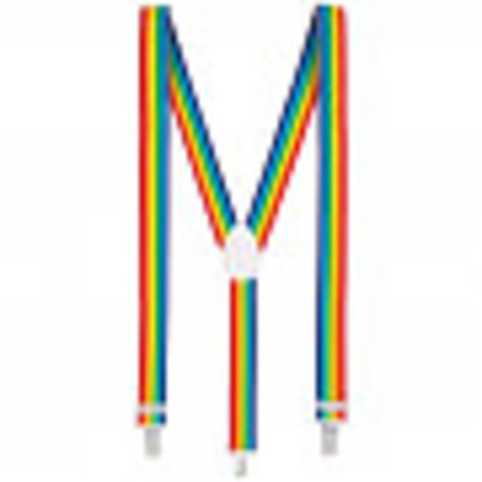 Accessoireset regenboog (partybril, vlinderstrik en bretels)