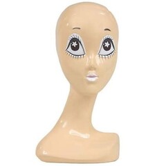 Pruikenkop met witte ogen