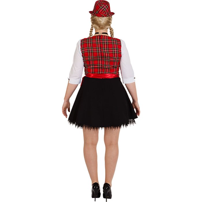 Beierse Dirndl zwart-rood geblokt