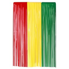PartyXplosion PVC gordijn rood geel groen 90x 180cm brandveilig