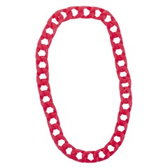 Halsketting met grote schakels fluo roze