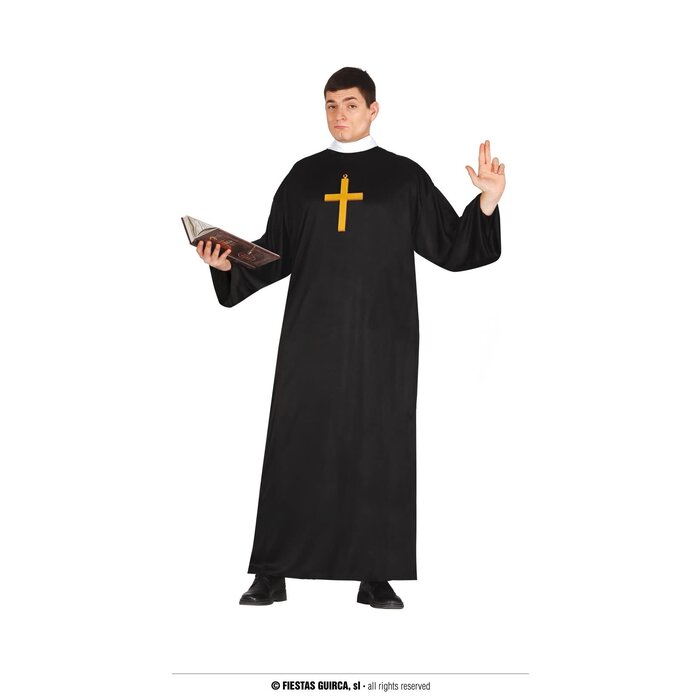 Fiestas Guirca Priester zwart lang kleed