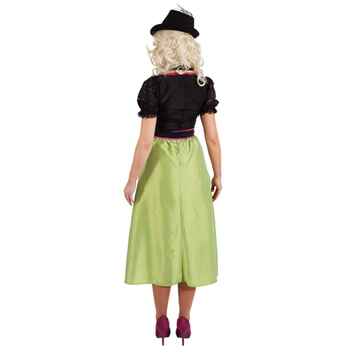 Dirndl lang zwart groen roze