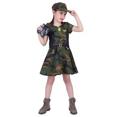 Funny Fashion Leger kleedje camouflage Soldaat Anna meisje