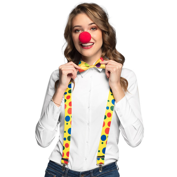 Boland Set Clown (clownsneus, vlinderstrik en bretels)