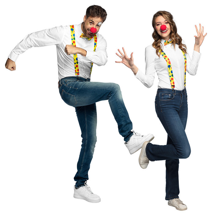Boland Set Clown (clownsneus, vlinderstrik en bretels)