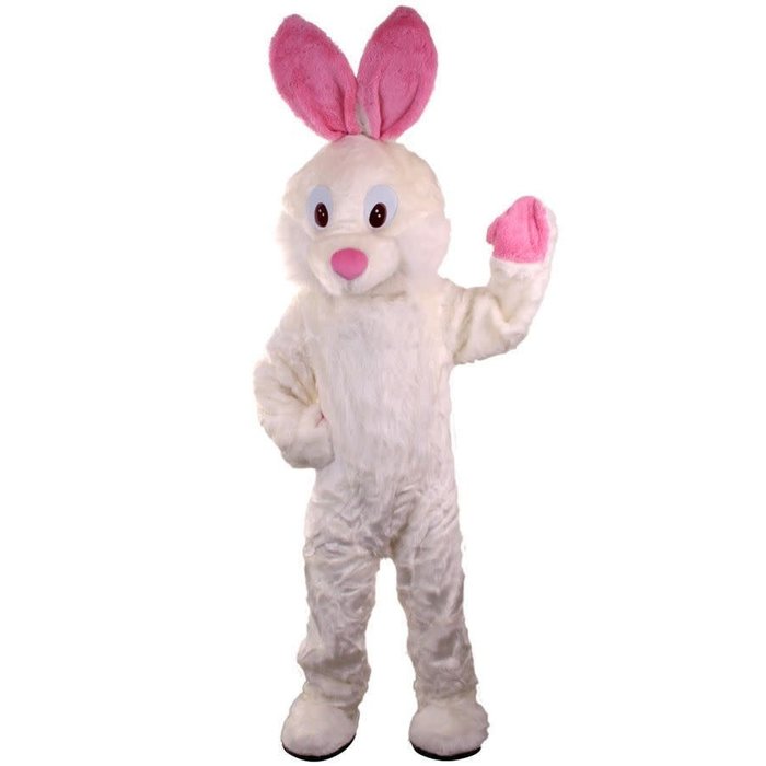 Mascotte  paashaas wit pluche konijn Luxe
