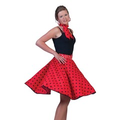 Funny Fashion 50's Rock'n roll rok rood met bolletjes