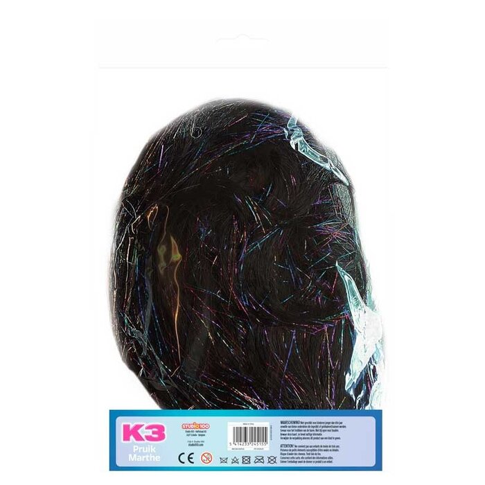 Studio 100 K3 pruik Marthe met glitter extensions