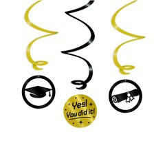 Paper Dreams Party swirls You did it!  zwart/goud 3st