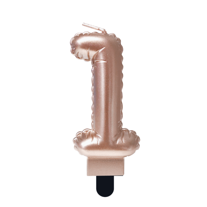 Paper Dreams Kaars folie ballon rose cijfer 1