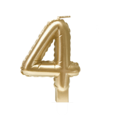 Paper Dreams Kaars folie ballon goud cijfer 4