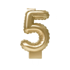 Paper Dreams Kaars folie ballon goud cijfer 5