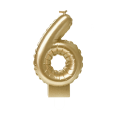 Paper Dreams Kaars folie ballon goud cijfer 6