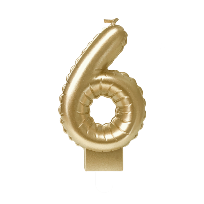 Paper Dreams Kaars folie ballon goud cijfer 6