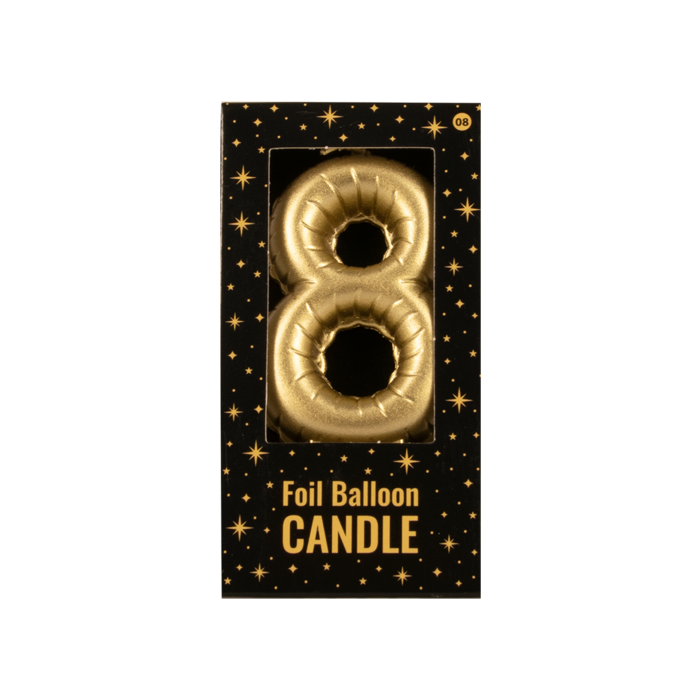 Paper Dreams Kaars folie ballon goud cijfer 8