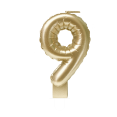 Paper Dreams Kaars folie ballon goud cijfer 9