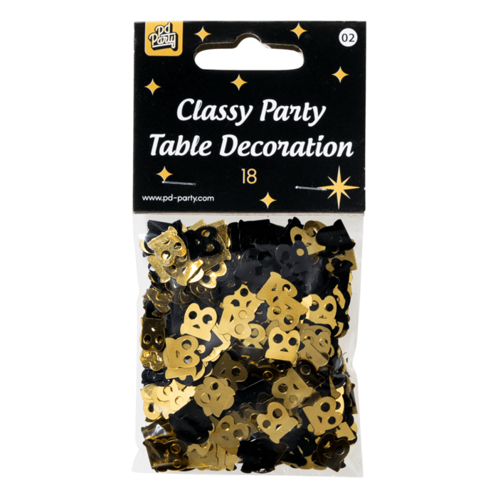 Paperdreams Tafel confetti 18 zwart/goud