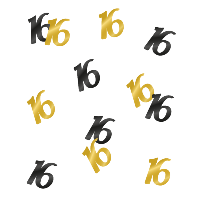 Paperdreams Tafel confetti 16 zwart/goud