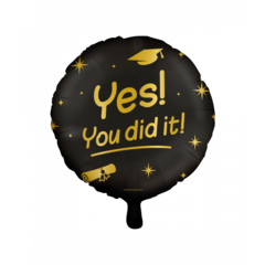 Paperdreams Folie ballon You did it zwart/goud 46cm