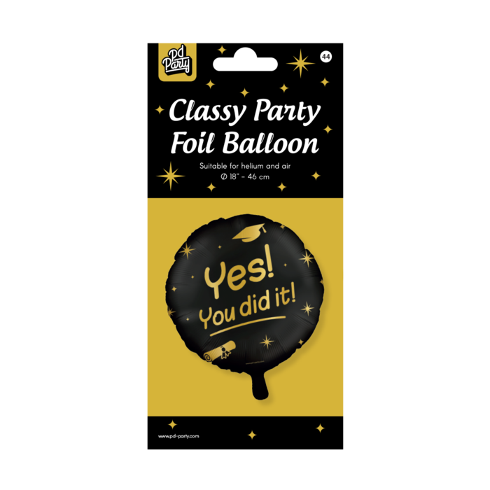 Paperdreams Folie ballon You did it zwart/goud 46cm