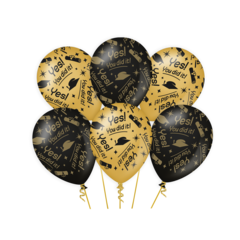 Paperdreams Ballons You did it zwart/goud 6st