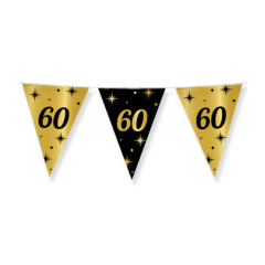 Paperdreams Vlaggenlijn 60 jaar zwart/goud 10m