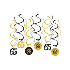 Paperdreams Party swirls 65 zwart/goud 12st