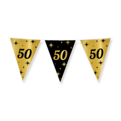 Paperdreams Vlaggenlijn 50 jaar zwart/goud 10m