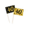 Paperdreams Cocktailprikkers 40 jaar zwart/goud 50st