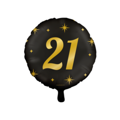 Paperdreams Folie ballon 21 zwart/goud 46cm