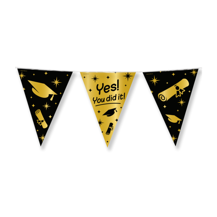 Paperdreams Vlaggenlijn You did It zwart/goud classy party