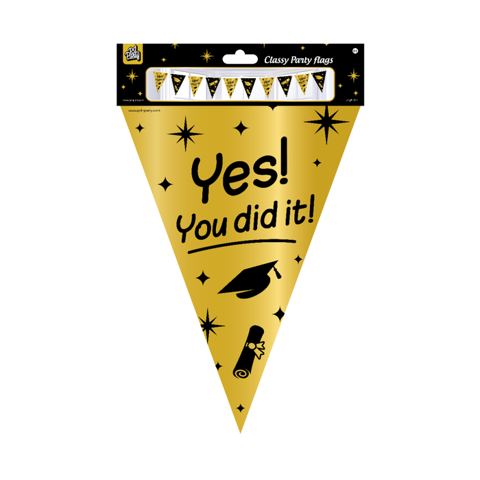 Paperdreams Vlaggenlijn You did It zwart/goud classy party
