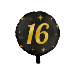 Paperdreams Folie ballon 16 zwart/goud 46cm