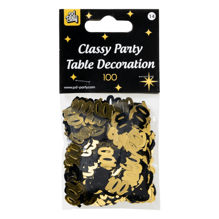 Paperdreams Tafel confetti 100 zwart/goud