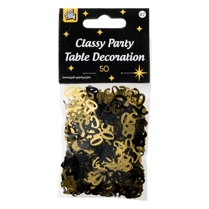 Paperdreams Tafel confetti 50 zwart/goud