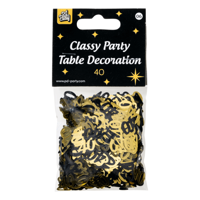 Paperdreams Tafel confetti 40 zwart/goud