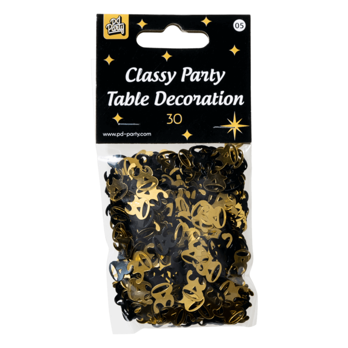 Paperdreams Tafel confetti 30 zwart/goud