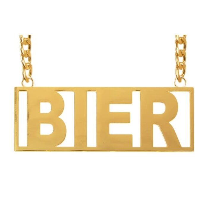 PartyXplosion Bier ketting goud