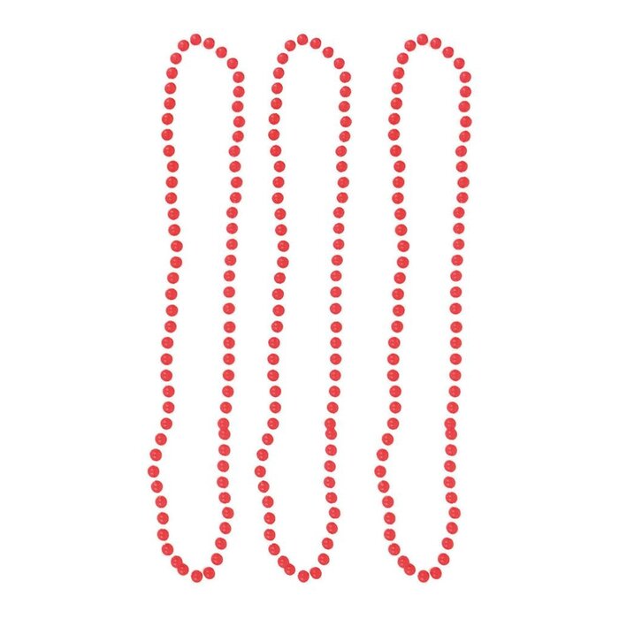 3 Halskettingen fluo roze 40cm