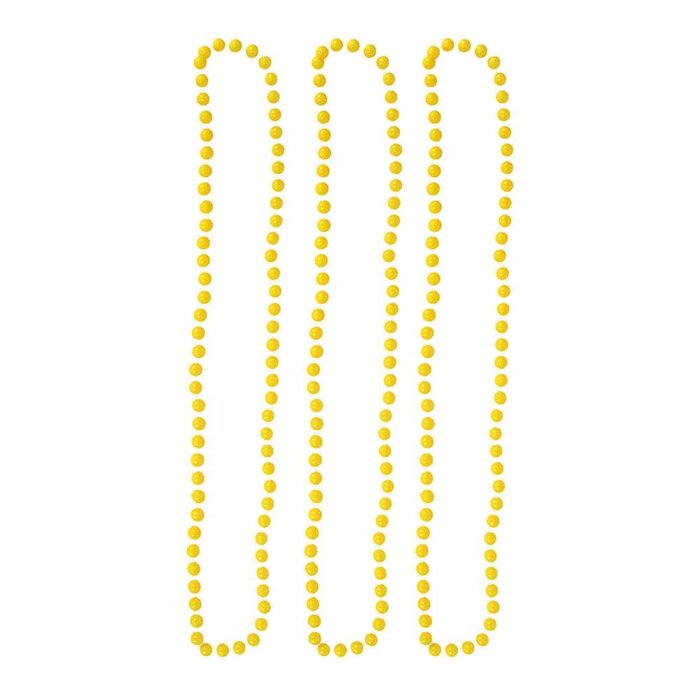 3 Halskettingen fluo geel 40cm