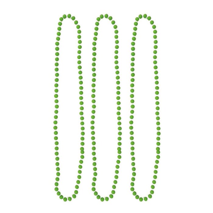 3 Halskettingen fluo groen 40cm