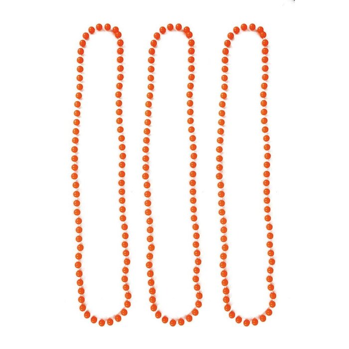 3 Halskettingen fluo oranje 40cm