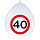Ballon 'Verkeersbord 40 jaar' 12inch/30cm, 8st