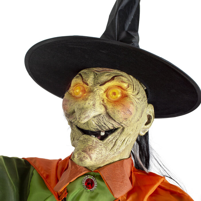 Funny Fashion 2 Heksen 180 cm met ketel met licht en geluid