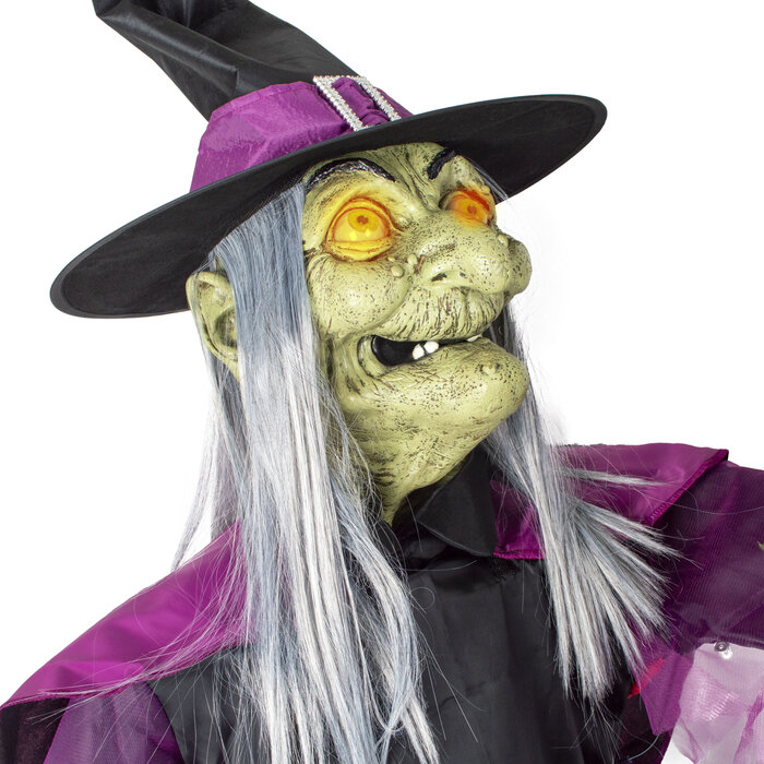 Funny Fashion 2 Heksen 180 cm met ketel met licht en geluid