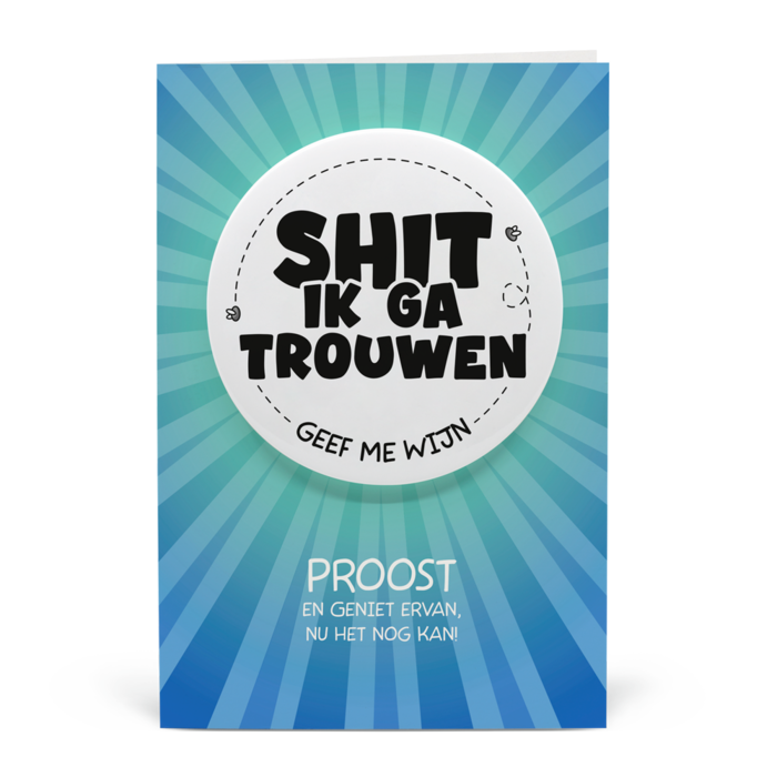 Trouwen - wijn - Shitbutton Giftcard