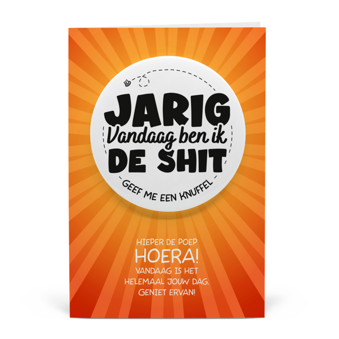 Jarig - knuffel - Shitbutton Giftcard