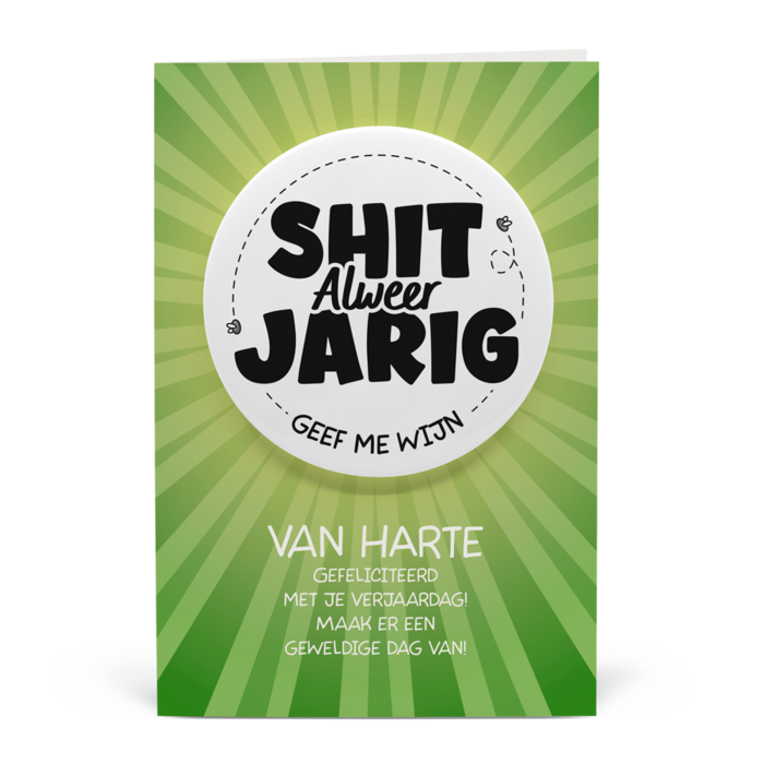 Jarig - wijn - Shitbutton Giftcard