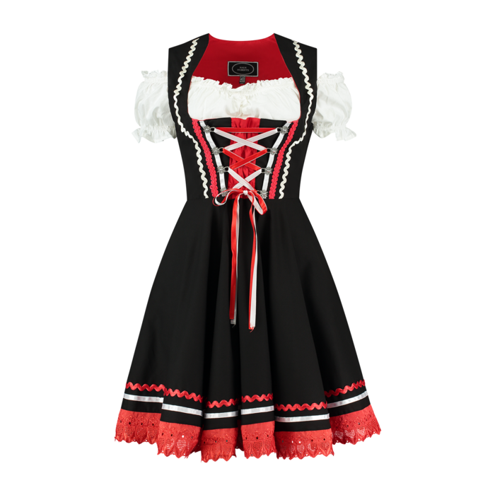 Haus Huberts Tiroler dirndl zwart met bloes